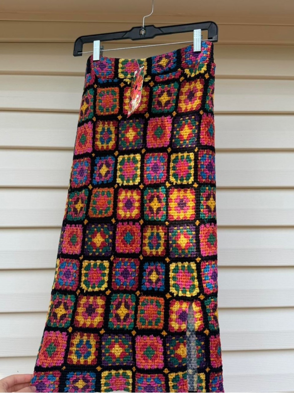 Farm Rio multicoloured crochet print skirt Size XS